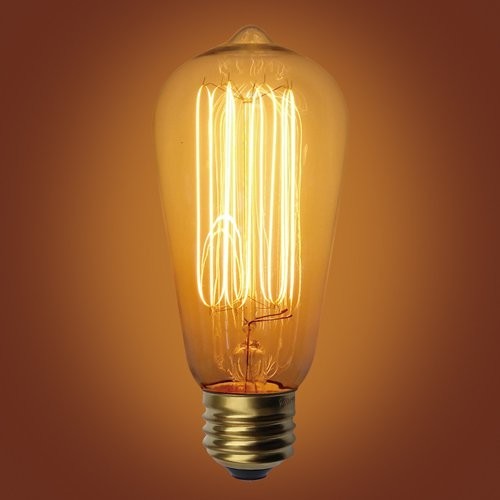 Dimmable Squirrel Cage 40 Watt Edison Bulb, E26 Base, Set of 3