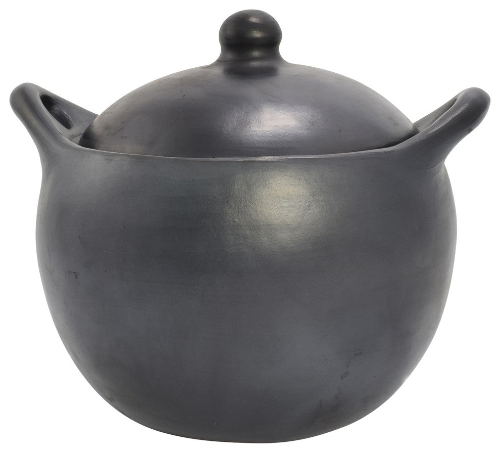 Ancient Cookware, Rounded Chamba Clay Soup Pot, 11x12x10.5