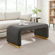 Koda Performance Velvet Waterfall Ottoman - Brass Storm Gray