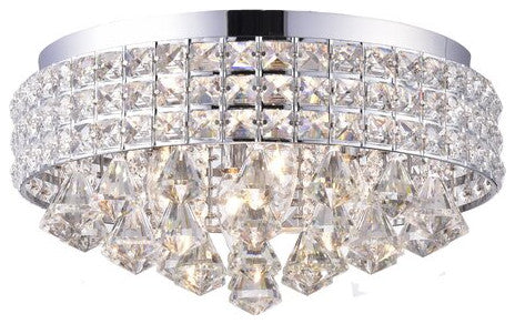 Aello 4-Light Crystal Flush Mount, Chrome