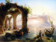 Tile Mural The Bay Of Naples Sea Boat By Eduard Agricola, 6"x8", Matte