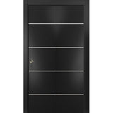 Bi-fold Doors 60 x 80 | Planum 0210 Matte Black with  | Sturdy Tracks