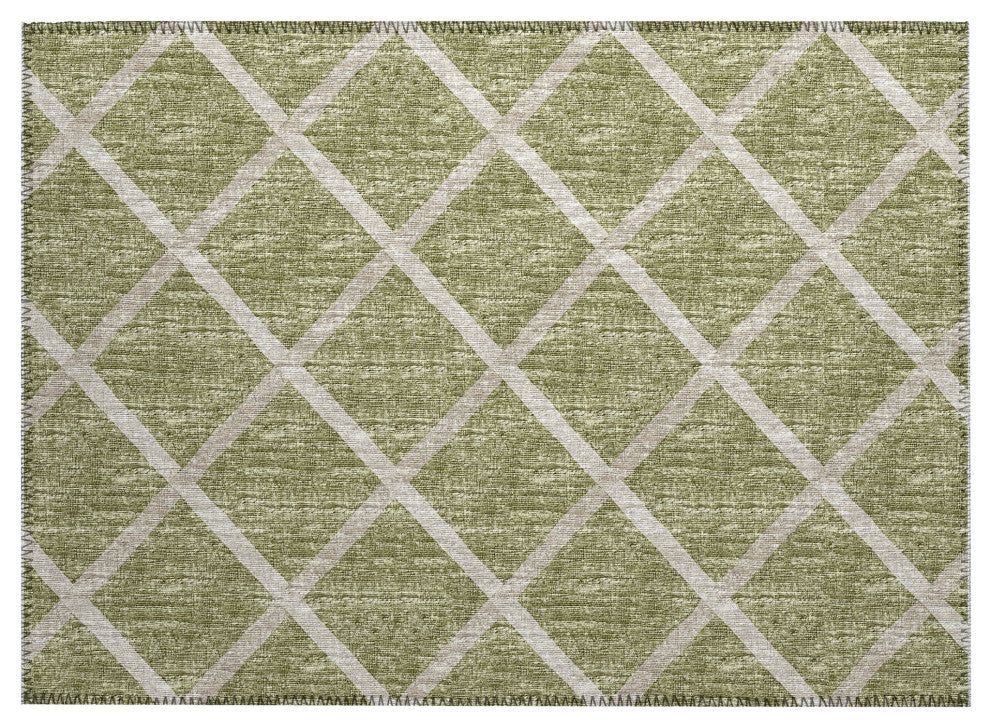 Indoor/Outdoor York YO1 Aloe Machine Washable 1'8" x 2'6" Rug