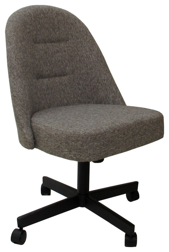 M-235 Dinette Swivel Metal Caster Chairs - Clear Glass, Mojeva Grey - Black, Cle