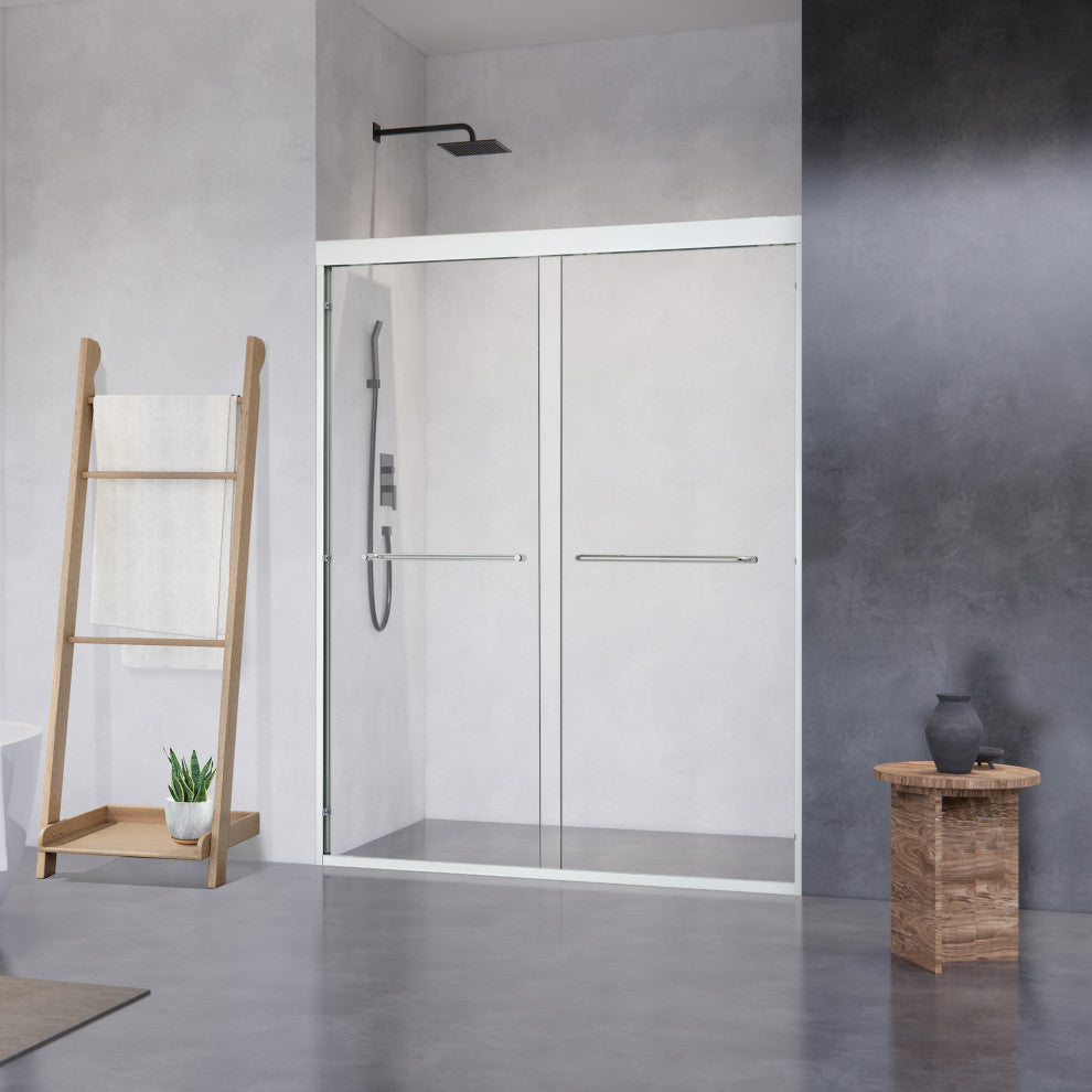 Ennis By Pass Framed Shower Door, Clear Glass, Polished Chrome, 60" W X 76" H