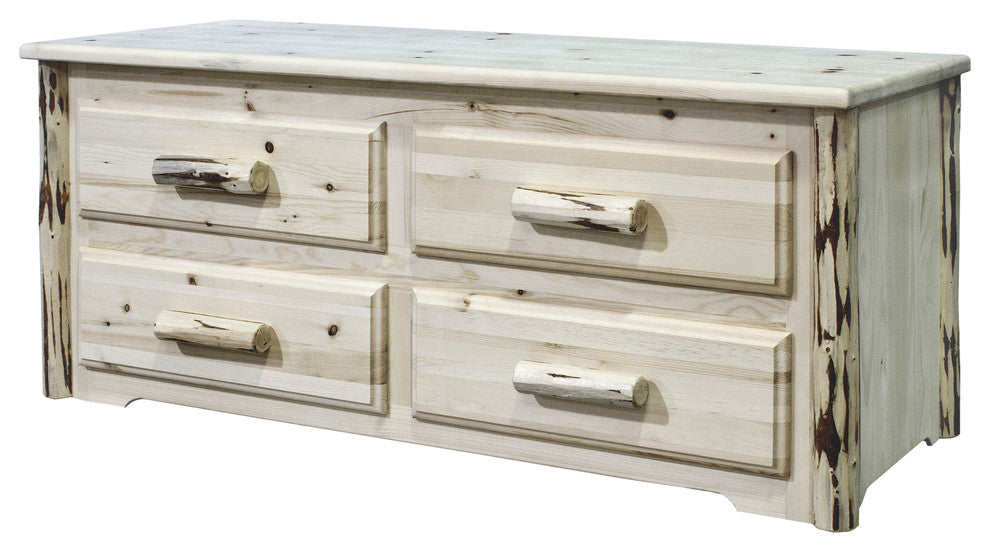 Montana Collection 4-Drawer Sitting Chest, Clear Lacquer Finish