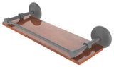 Monte Carlo 16" Solid Wood Shelf with Gallery Rail, Matte Gray