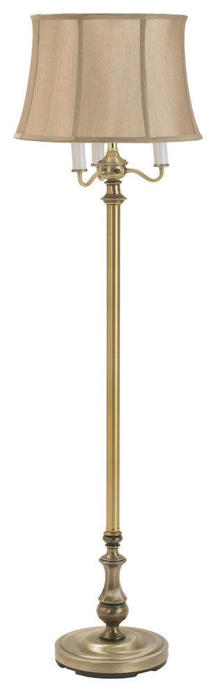 Fangio Lighting's #49AB 60 in. Candlestick Metal Floor Lamp in Antique Brass