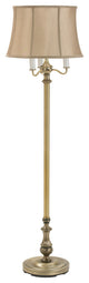 Fangio Lighting's #49AB 60 in. Candlestick Metal Floor Lamp in Antique Brass