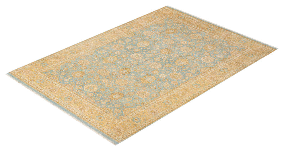 Patel One-of-a-Kind Hand-Knotted Area Rug Light Blue, 6'1"x8'10"