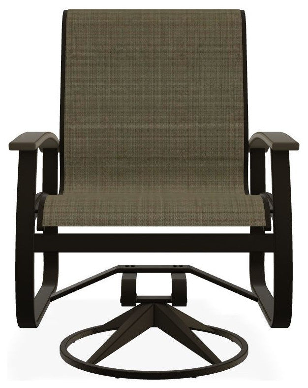 Belle Isle Sling Outdoor Swivel Rocker, Mavi/Beachwood