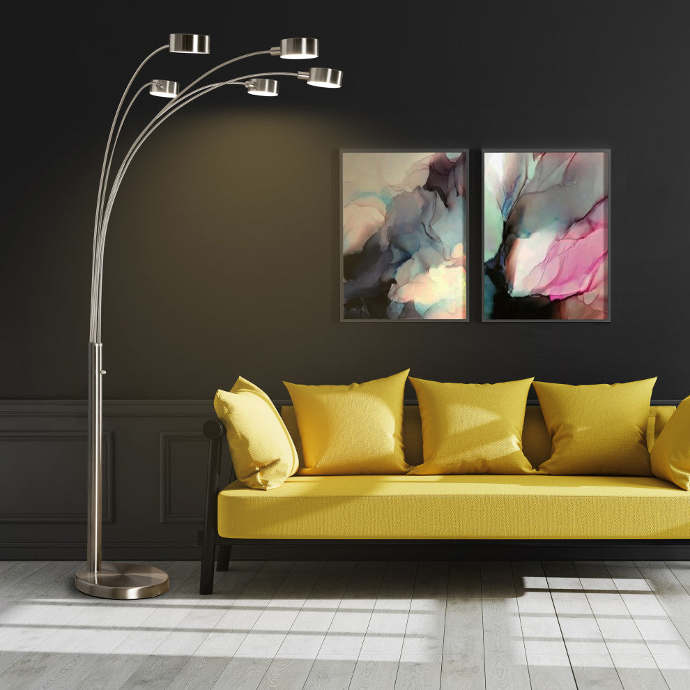 88" 5-Arch LED Tree Floor Lamp With Dimmer