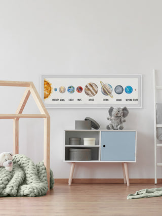 "The Planets in Order" Framed Painting Print, 45x15