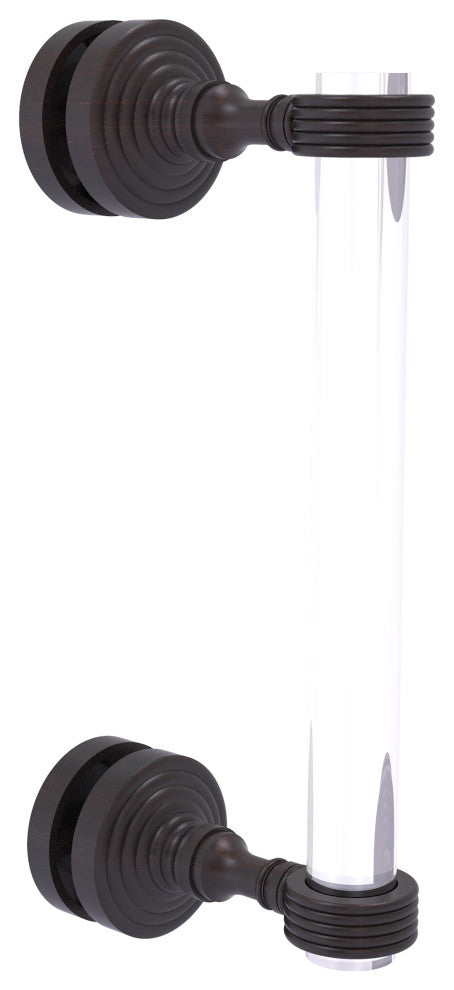 Pacific Grove 8" Groovy Accent Single Side Shower Door Pull, Venetian Bronze