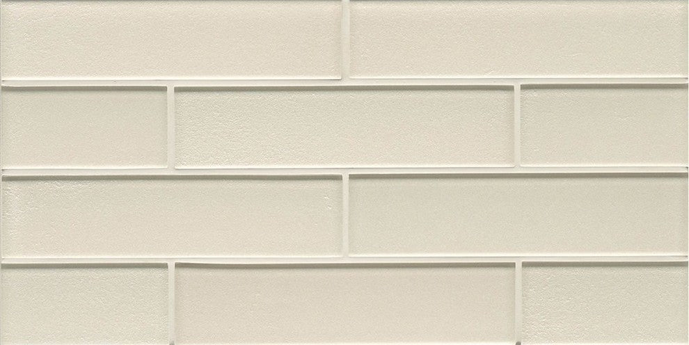 2"x8" Manhattan Glass Subway Mosaic, Pearl