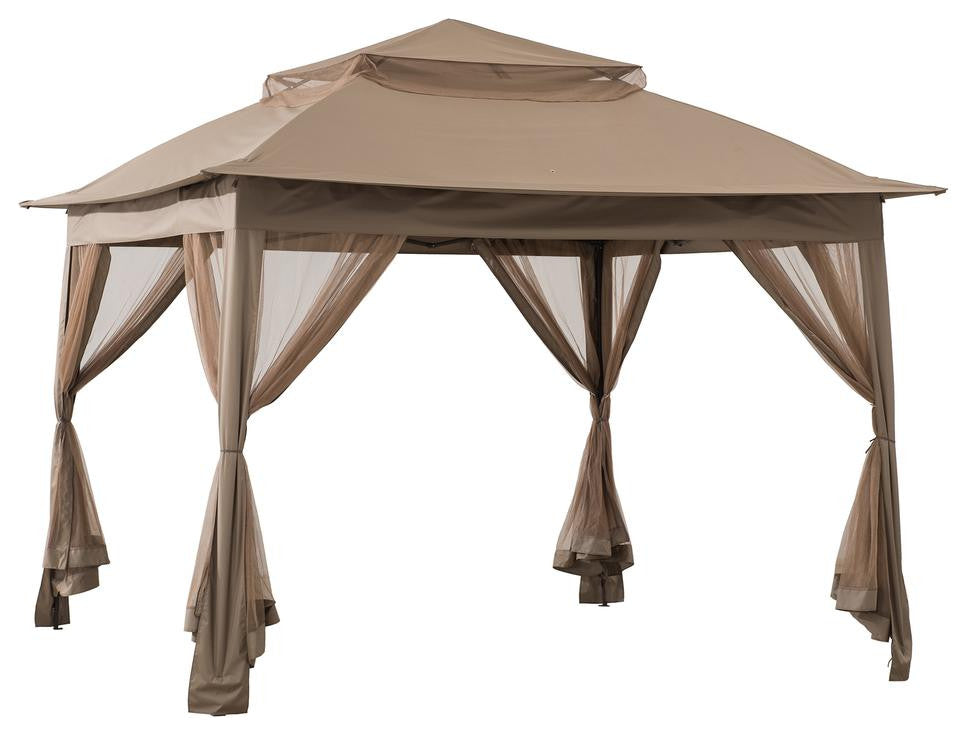 11 ft. x 11 ft. Khaki Pop Up Portable Steel Gazebo