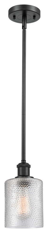 Cobbleskill 1-Light LED Pendant, Matte Black, Glass: Clear