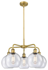 Athens 5-Light 26" Stem Chandelier, Brushed Brass, Seedy
