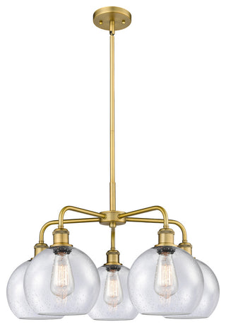Athens 5-Light 26" Stem Chandelier, Brushed Brass, Seedy