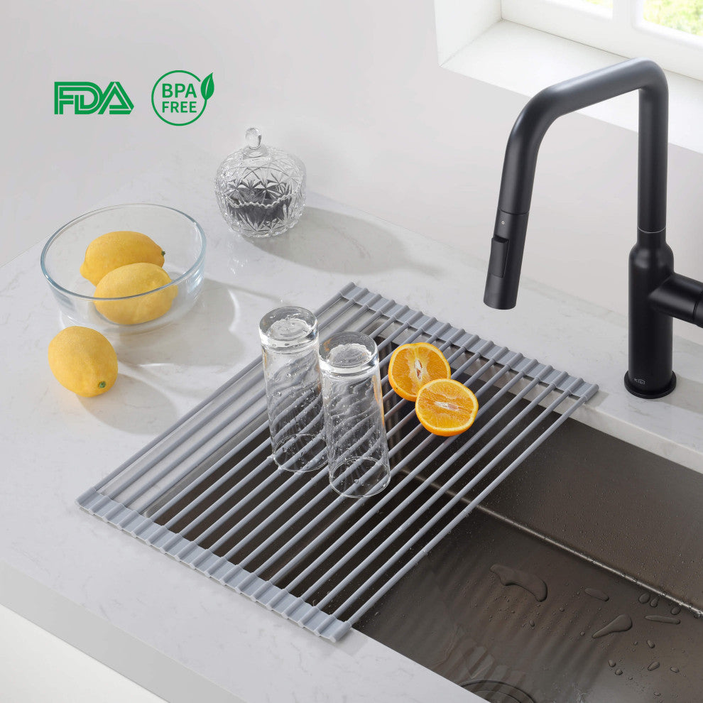 KIBI Multipurpose Stainless Steel Roll Up Drain Tray, 17"