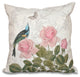 Asian Rose, Floral Print Pillow, Taupe, 26"x26"