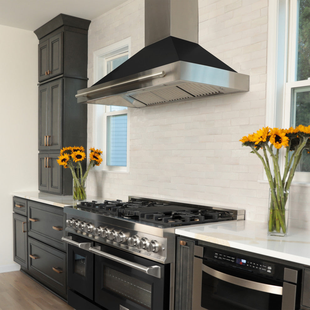 ZLINE 48" Stainless Steel Range Hood With Black Matte Shell, KB4STX-BG-48