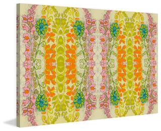 "Snapdragons Textile" Painting Print on Wrapped Canvas