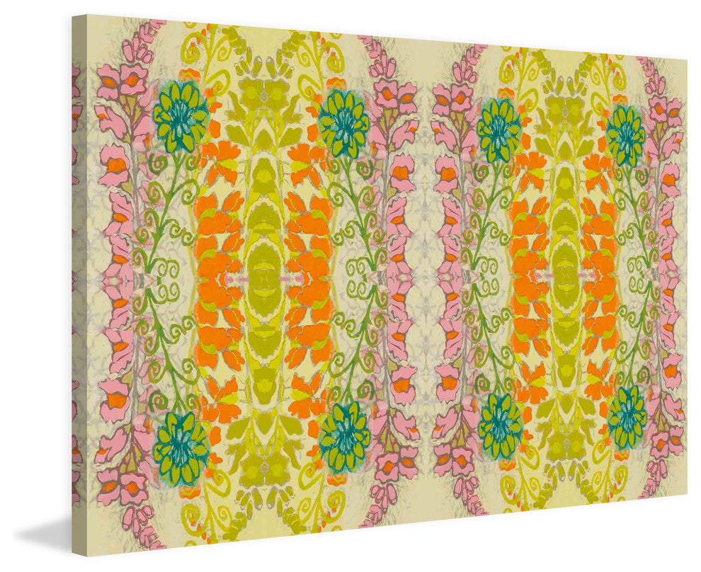 "Snapdragons Textile" Painting Print on Wrapped Canvas