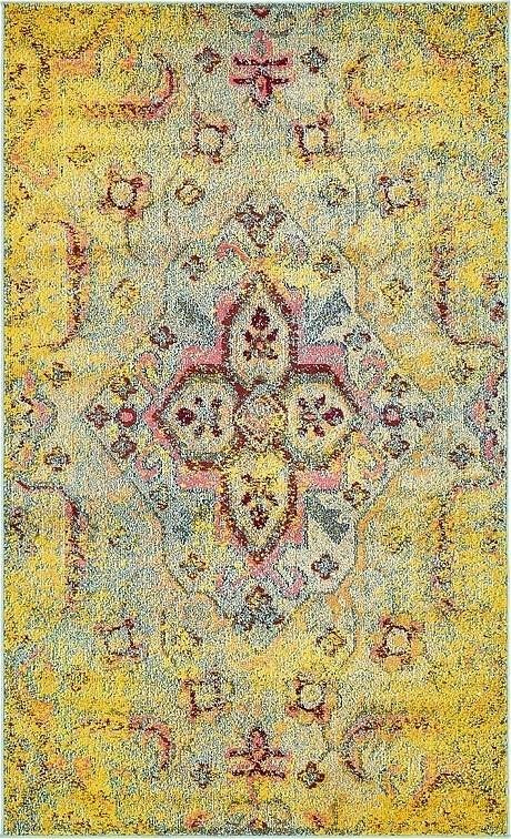Unique Loom Yellow Van Gogh Vita 5'' 0 x 8'' 0 Area Rug