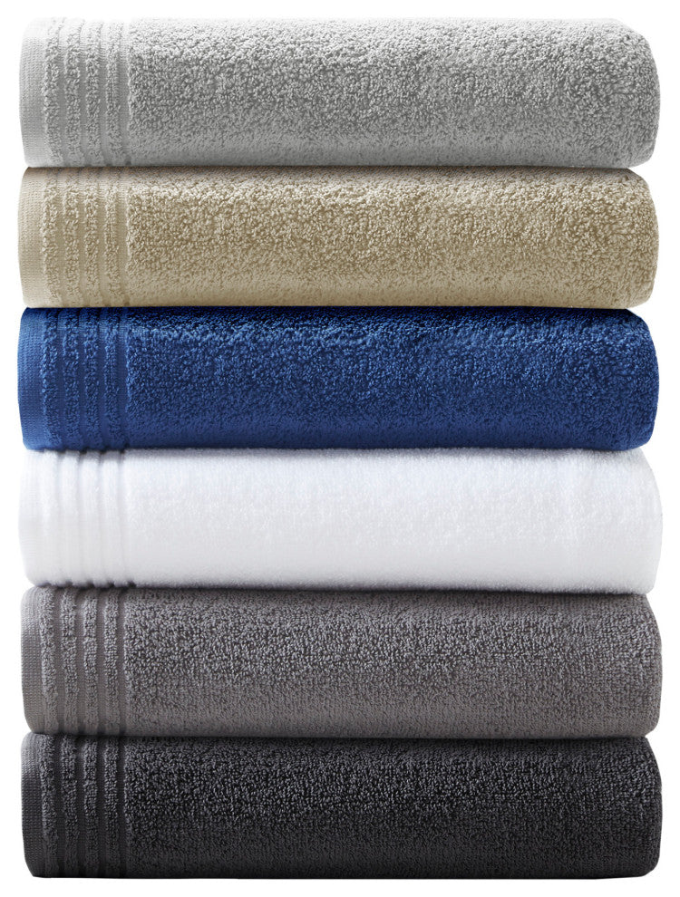 510 Design Big Bundle Cotton Quick Dry Antimicrobial 12-Piece Towel Set, Grey