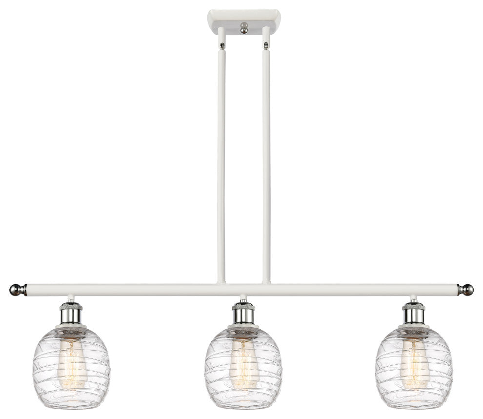Innovations 516-3I-WPC-G1013 3-Light Island Light, White, Polished Chrome
