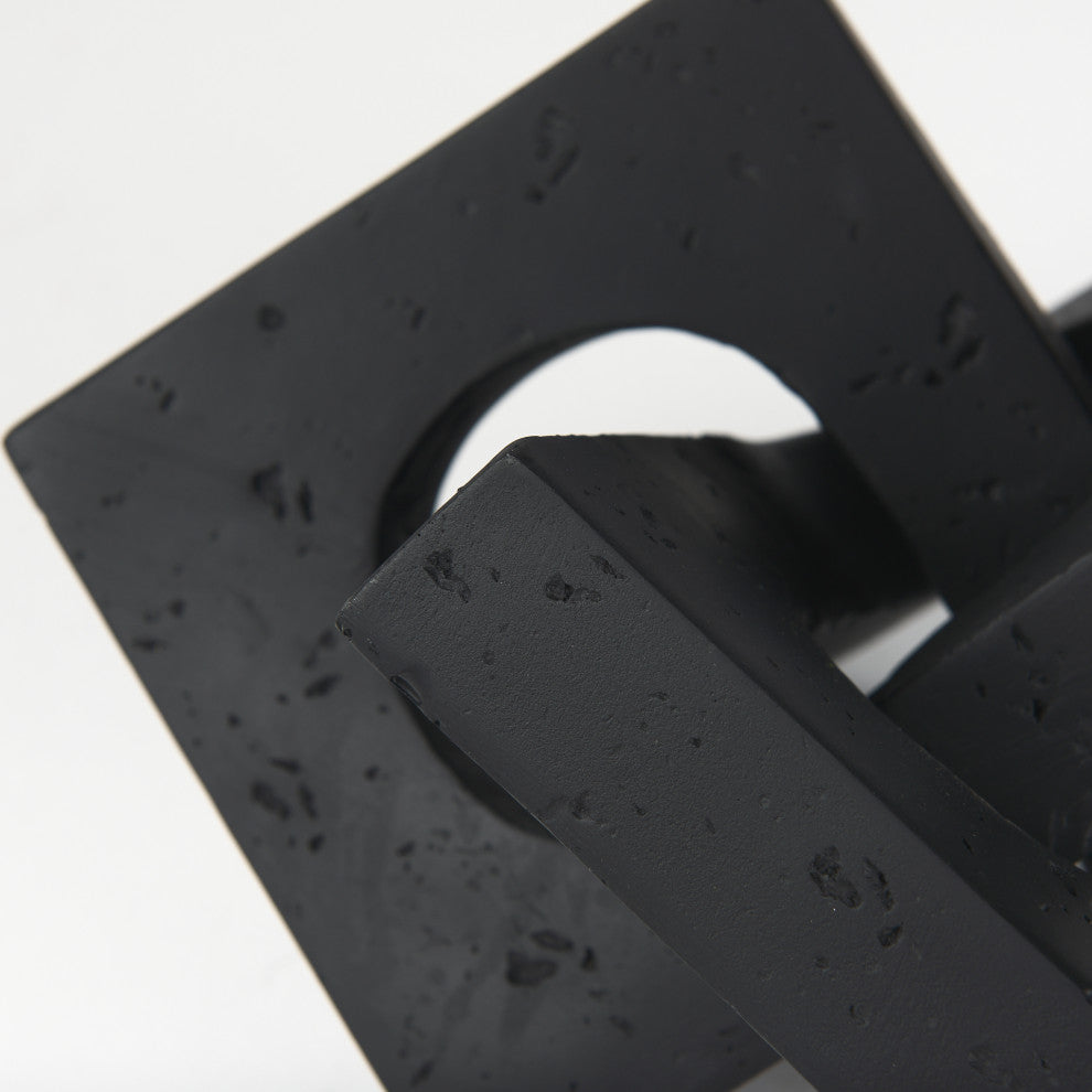 Linx  Small Matte Black Resin Sculpture Decorative Object