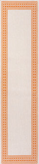 Lucia Classic Diamond Border Indoor/Outdoor Area Rug, Cream/Orange, 2x8
