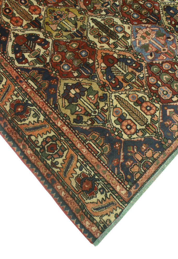 Fine Vintage Distressed Pili Burgundy/Ivory Rug, 7'2x8'7