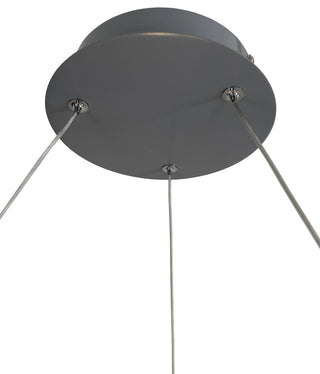 Litza 41-Watt Integrated LED Ringed Silver Circular Pendant