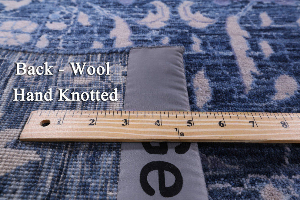 9' Square Modern Handmade Wool Rug Q11888