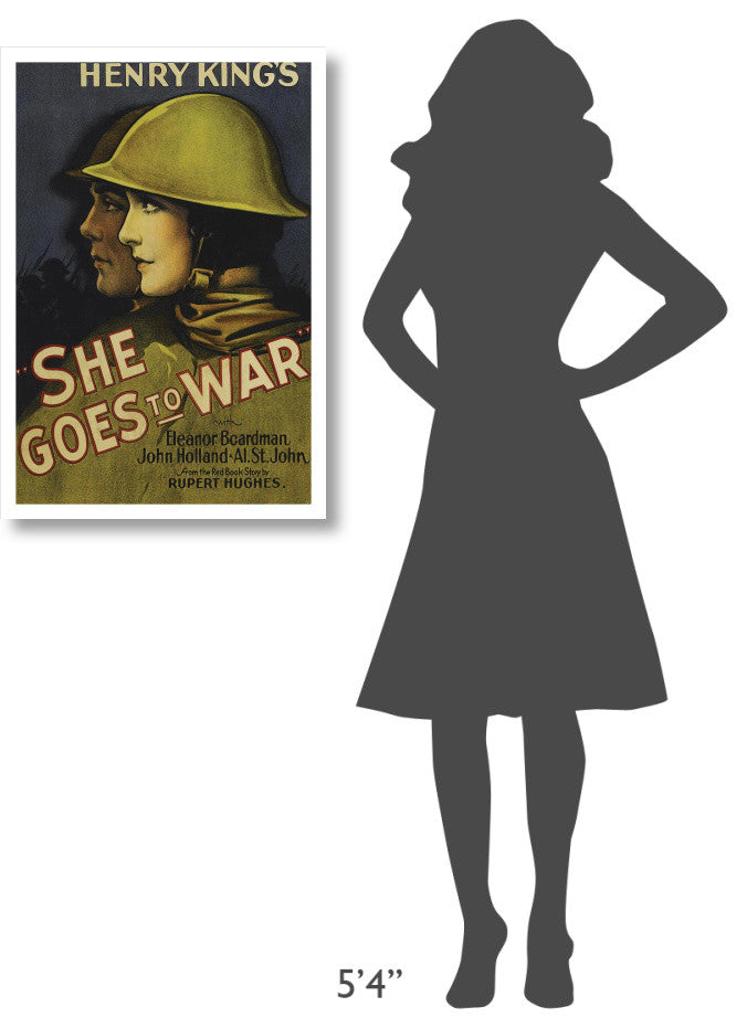"Vintage Film Posters: She Goes to War" Digital Paper Print, 22"x32"