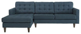 Modern Azure Empress Left-Facing Upholstered Sectional Sofa