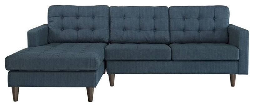 Modern Azure Empress Left-Facing Upholstered Sectional Sofa
