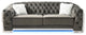 Sapphire 94 in. W Flared Arm Velvet Straight Sofa, Grey