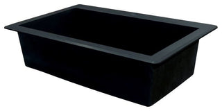 Radius 33" silQ Granite Drop-in Single Bowl Kitchen Sink with 4 Holes in Black