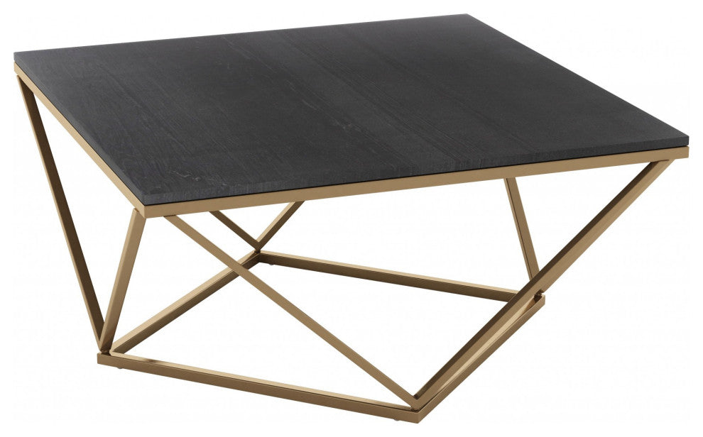 Black Marble and Gold Coffee Table