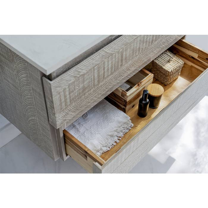 Fresca Formosa Modern 72" Ash Wall Mount Double Sink Vanity, Faucet Fft1030ch