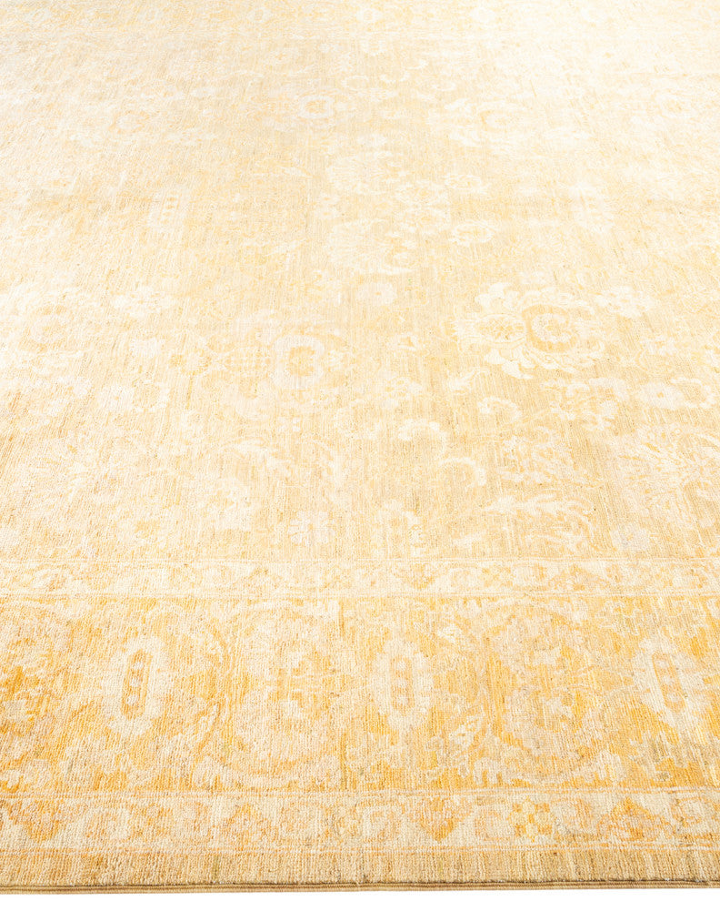 Eclectic, One-of-a-Kind Hand-Knotted Area Rug Ivory, 8'2"x10'1"