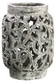 13" Antique-Style Distressed Paisley Hurricane Candle Holder