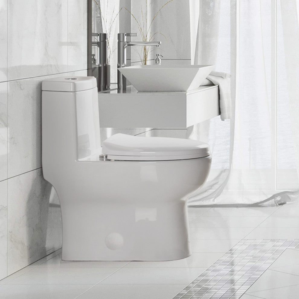 Ceramic Dual Flush One Piece Toilet-Including Toilet Seat