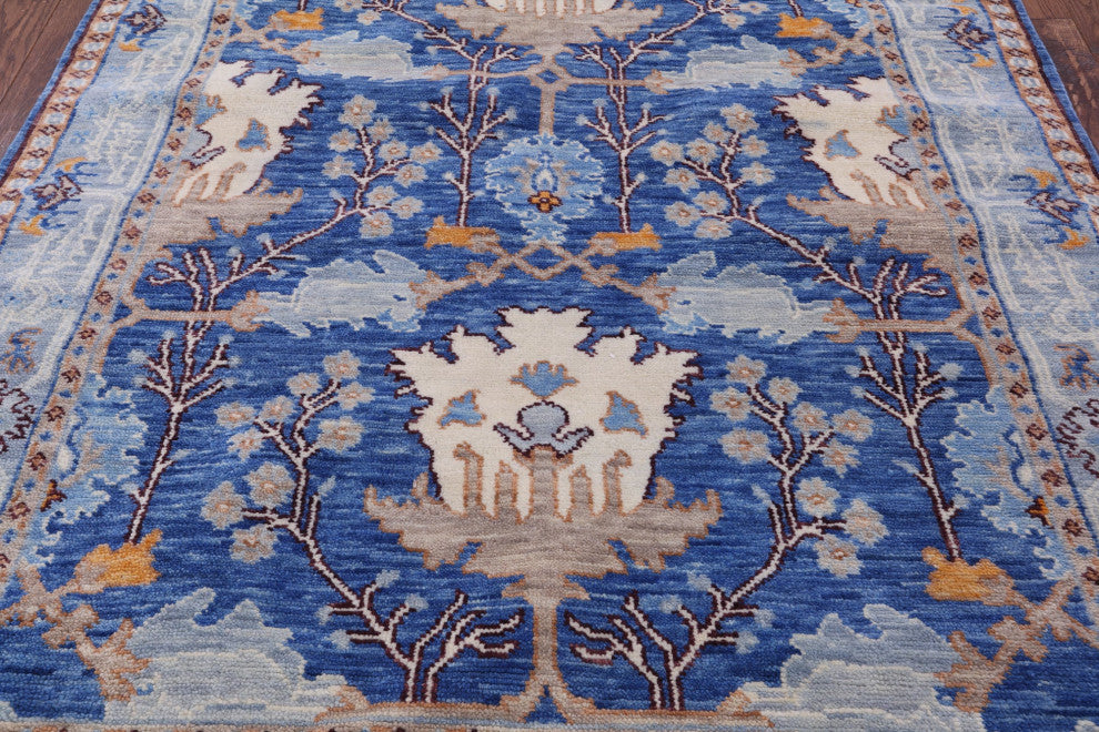 5' 10" X 6' 6" Turkish Oushak Hand Knotted Wool Rug - Q13651