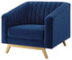 Tufted Side Dining Chair, Set of 2, Velvet, Blue Navy, Modern, Bistro Restaurant