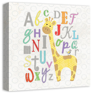 Alphabet Giraffe 16x16 Canvas Wall Art
