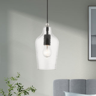 Avery 1 Light Black With Brushed Nickel Accent Mini Pendant